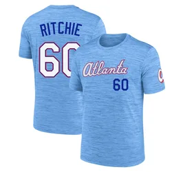 JR Ritchie Atlanta Braves Men's Blue Powder 2026 City Connect Game Day Velocity Name & Number T-Shirt