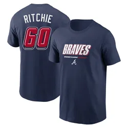 JR Ritchie Atlanta Braves Youth Navy 2025 Speedway Classic Wordmark Name & Number T-Shirt