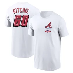JR Ritchie Atlanta Braves Youth White 2025 Speedway Classic Name & Number T-Shirt