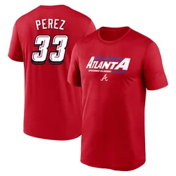Martin Perez Atlanta Braves Men's Legend Red 2025 Speedway Classic Performance Name & Number T-Shirt