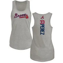 Martin Perez Atlanta Braves Women's Backer Tri-Blend Tank Top - Ash