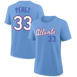 Martin Perez Atlanta Braves Women's Light Blue 2026 City Connect Name & Number T-Shirt