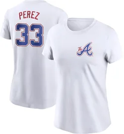 Martin Perez Atlanta Braves Women's White 2023 City Connect Name & Number T-Shirt
