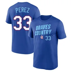 Martin Perez Atlanta Braves Youth Royal 2026 City Connect Team Phrase Script Name & Number T-Shirt