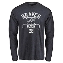 Matt Olson Atlanta Braves Men's Navy Base Runner Tri-Blend Long Sleeve T-Shirt -