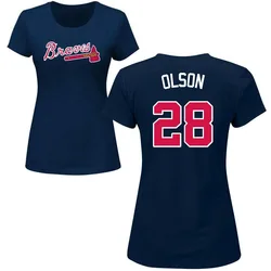 Matt Olson Atlanta Braves Women's Navy Roster Name & Number T-Shirt -