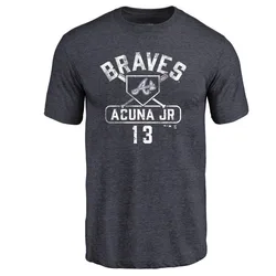 Ronald Acuna Jr. Atlanta Braves Men's Navy Base Runner Tri-Blend T-Shirt -