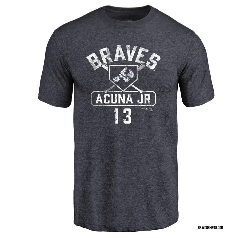 Ronald Acuna Jr. Atlanta Braves Men's Navy Base Runner Tri-Blend T-Shirt -