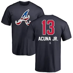 Ronald Acuna Jr. Atlanta Braves Men's Navy Name and Number Banner Wave T-Shirt -