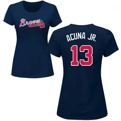 Ronald Acuna Jr. Atlanta Braves Women's Navy Roster Name & Number T-Shirt -