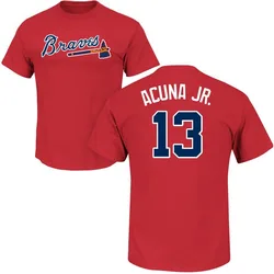 Ronald Acuna Jr. Atlanta Braves Youth Red Roster Name & Number T-Shirt -