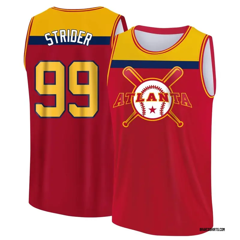 Spencer Strider Atlanta Braves Youth Legend Red/Yellow Baseball Tank Top