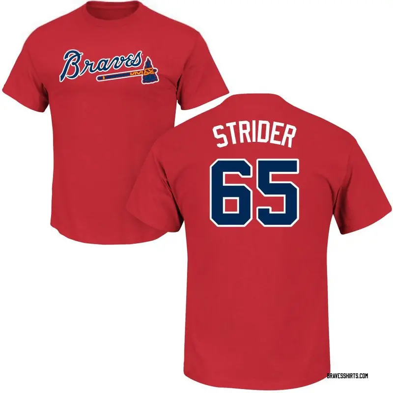 Spencer Strider Atlanta Braves Youth Red Roster Name & Number T-Shirt 